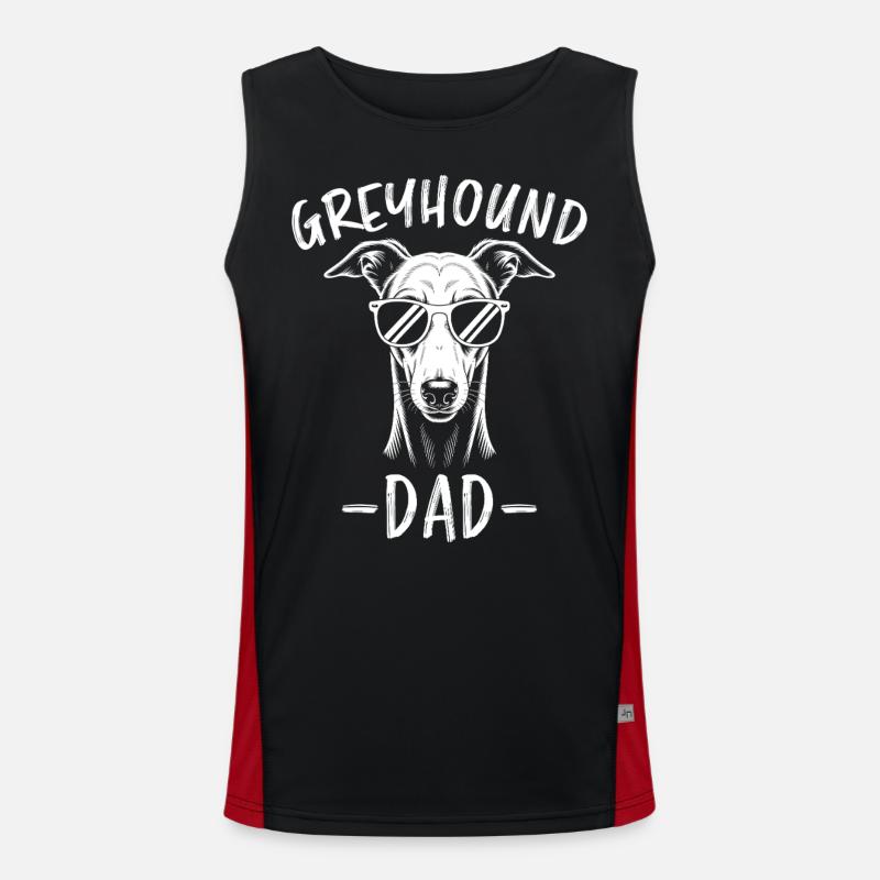 Greyhound Spruch Windhund Papa Greyhound Geschenk Funktionelles Kontrast-Tank Top für Männer 