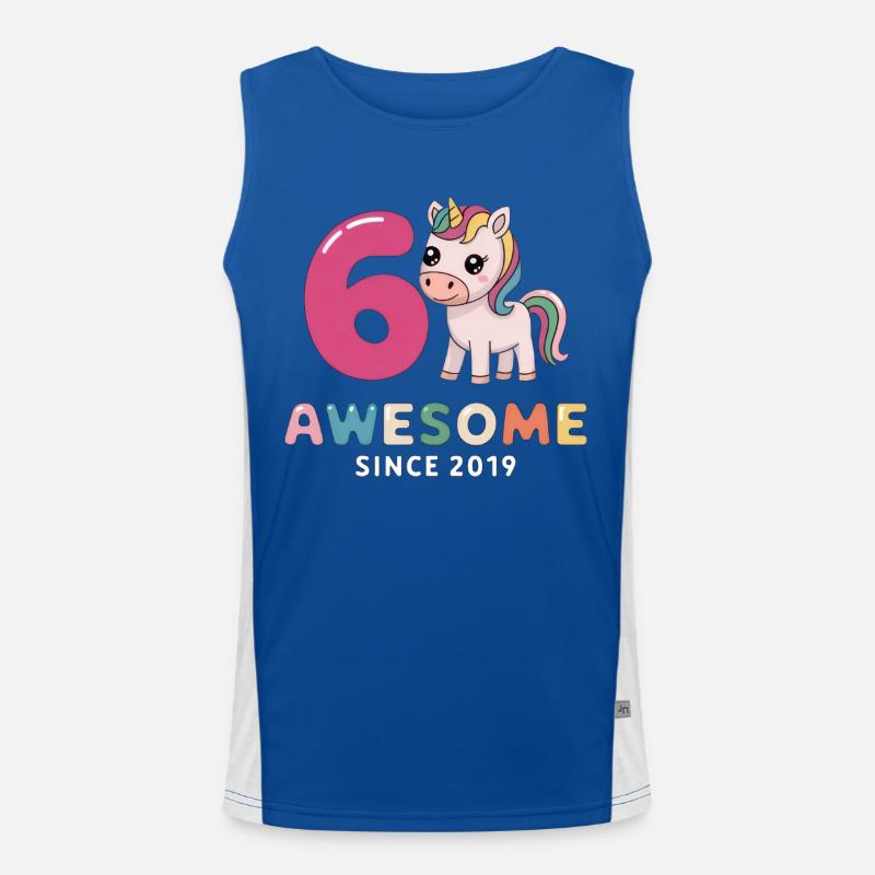 6. Geburtstag - Awesome Since 2019 Funktionelles Kontrast-Tank Top für Männer 