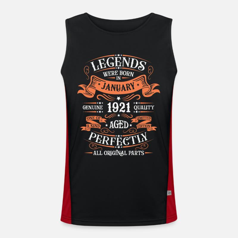 Les Légendes Sont Nées En Janvier 1921 Cadeau Débardeur respirant contrasté Homme 