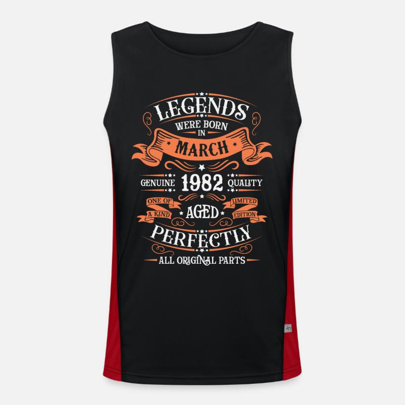 The legends were born in March 1982 gift Men's Functional Contrast Tank Top 