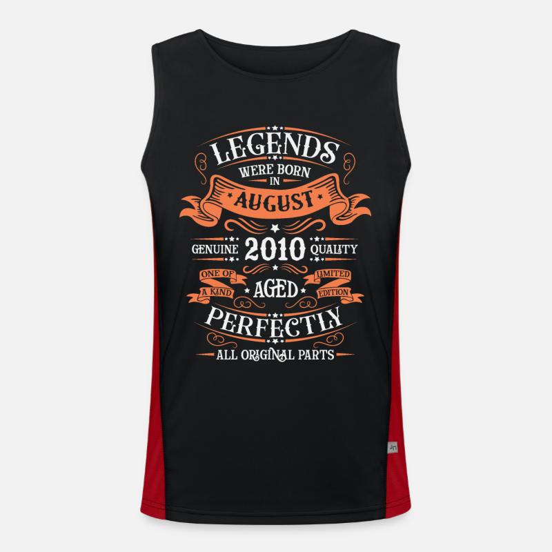 Great since August 2010 - Men's Functional Contrast Tank Top  - black/red