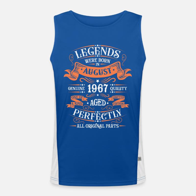 Limited Edition 1967 August Geburtstag Polarlicht Funktionelles Kontrast-Tank Top für Männer 