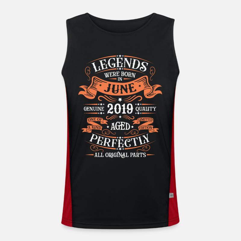 Geboren im Juni 2019 Funktionelles Kontrast-Tank Top für Männer 