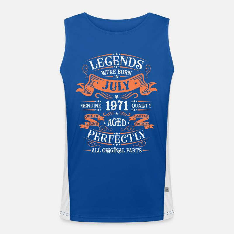 Geboren im Juli 1971 Funktionelles Kontrast-Tank Top für Männer 