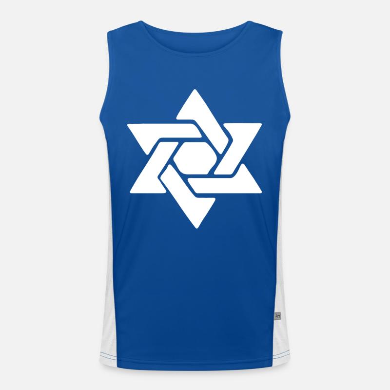 Davidstern Funktionelles Kontrast-Tank Top für Männer 