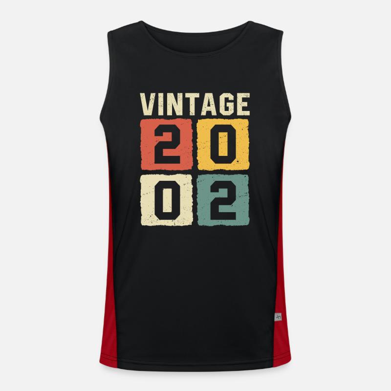 Vintage 2002 Geboren 2002 Funktionelles Kontrast-Tank Top für Männer 