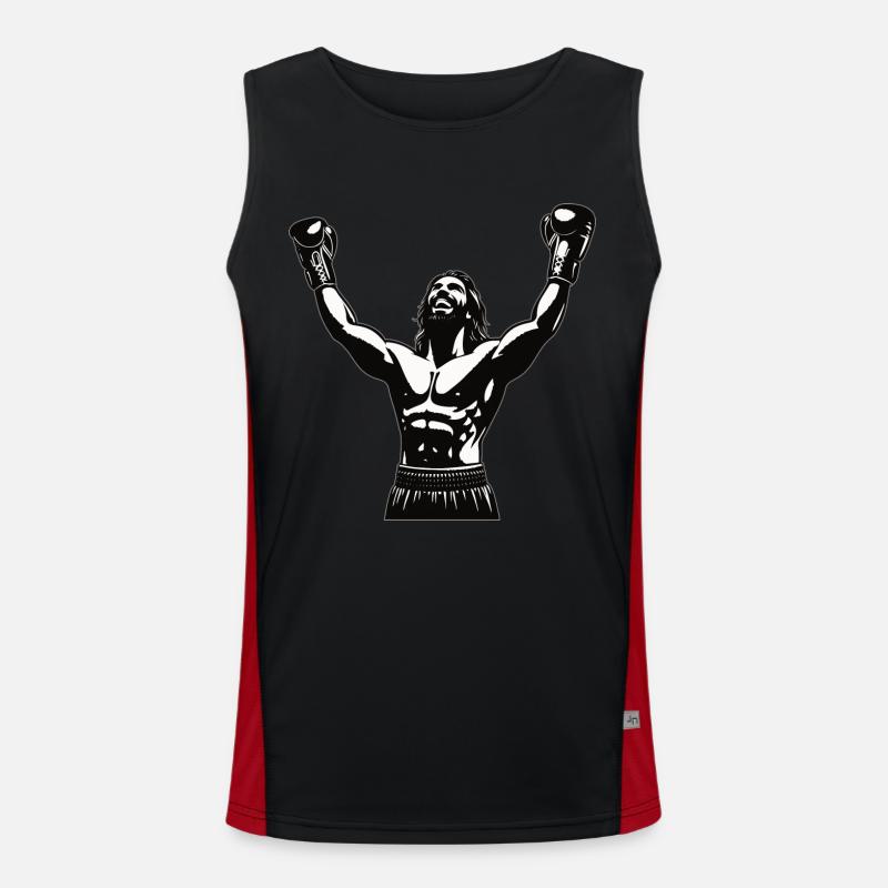Boxer mit Siegerpose - cooles Boxing Design Funktionelles Kontrast-Tank Top für Männer 