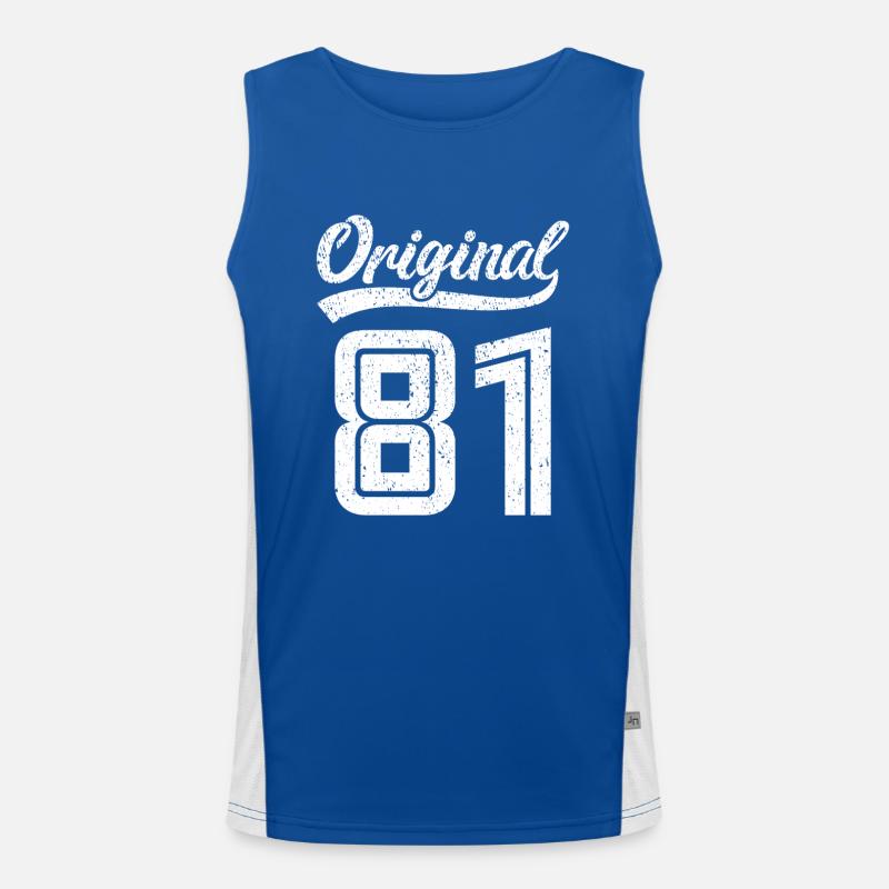 1981 Original 81 geboren 1981 Funktionelles Kontrast-Tank Top für Männer 