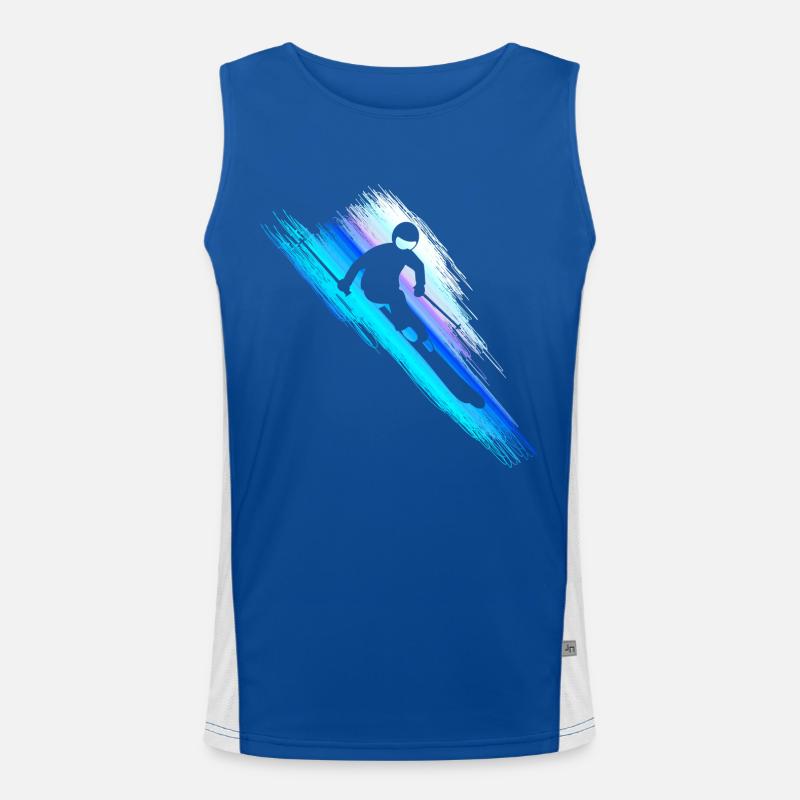 Skifahrer - Downhill - Speed - Blau Funktionelles Kontrast-Tank Top für Männer 