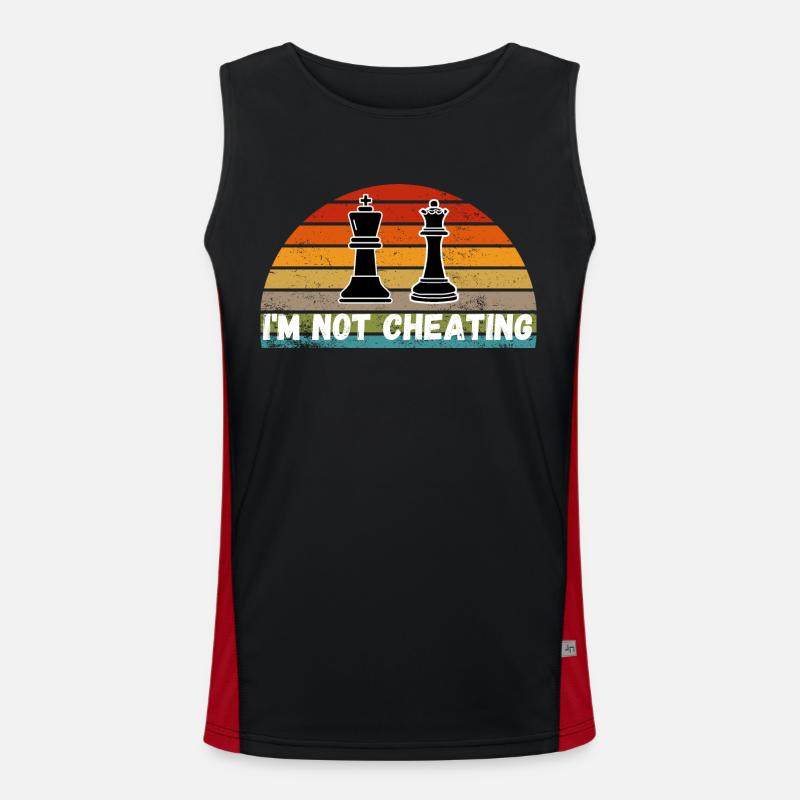 Schach Trend Chess Cheating Cheat Queens Gambit Men's Functional Contrast Tank Top 