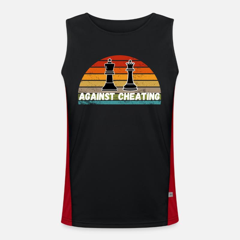 Schach Trend Chess Cheating Cheat Queens Gambit Men's Functional Contrast Tank Top 