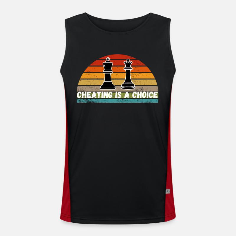 Schach Trend Chess Cheating Cheat Queens Gambit Men's Functional Contrast Tank Top 