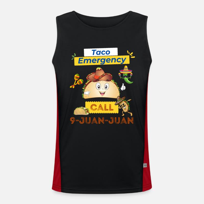 Taco Emergency Call 9 Juan Juan Funny Taco Lover Men's Functional Contrast Tank Top 