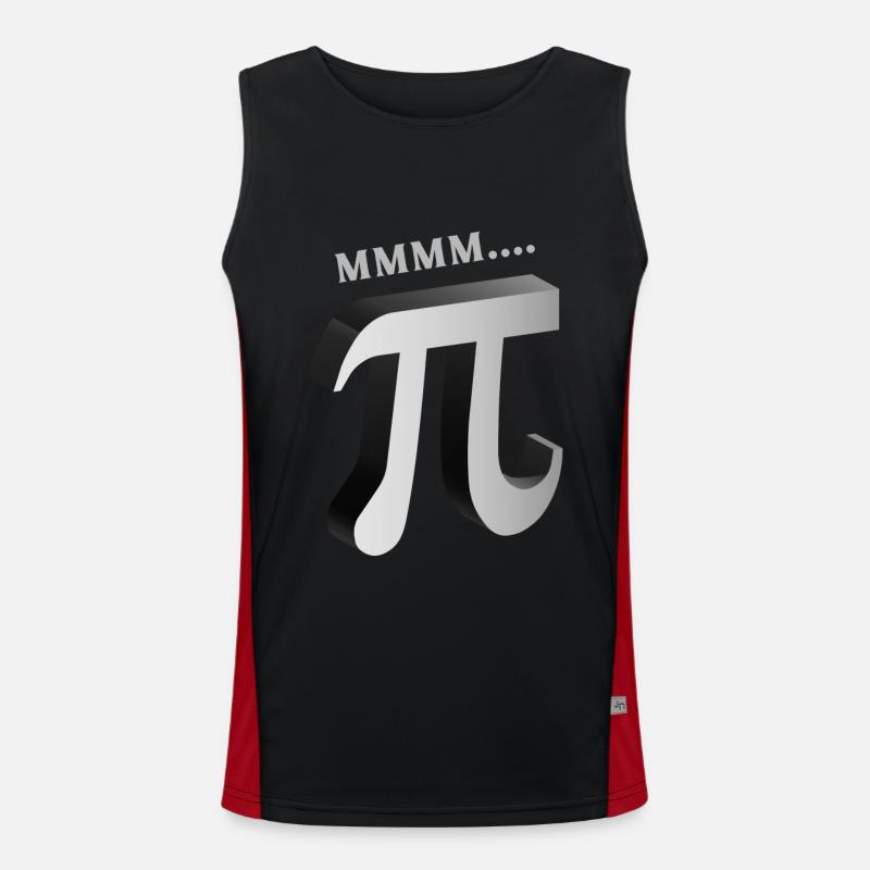 Mmmm Pi Funny Math And Pie Lover Design For Pi Day Men's Functional Contrast Tank Top 