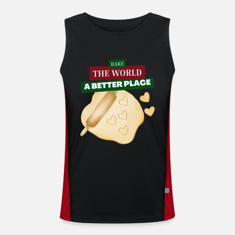 Du backst die Welt Ein besserer Ort Backteig Funktionelles Kontrast-Tank Top für Männer 