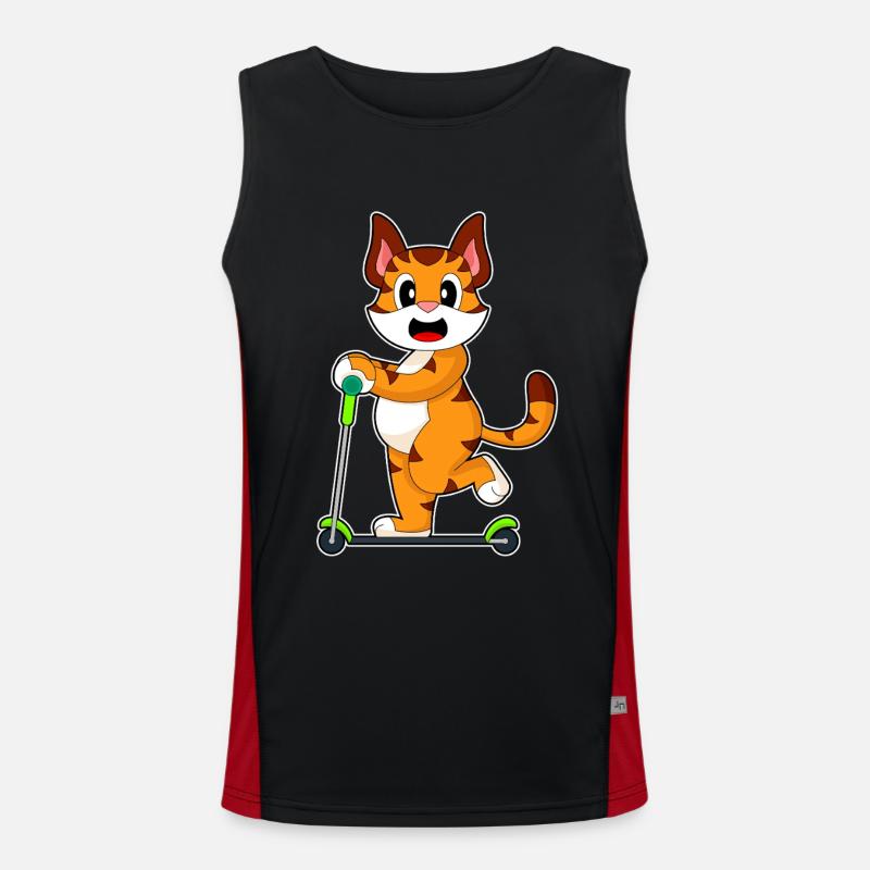 Tiger Scooter - Men's Functional Contrast Tank Top  - black/red