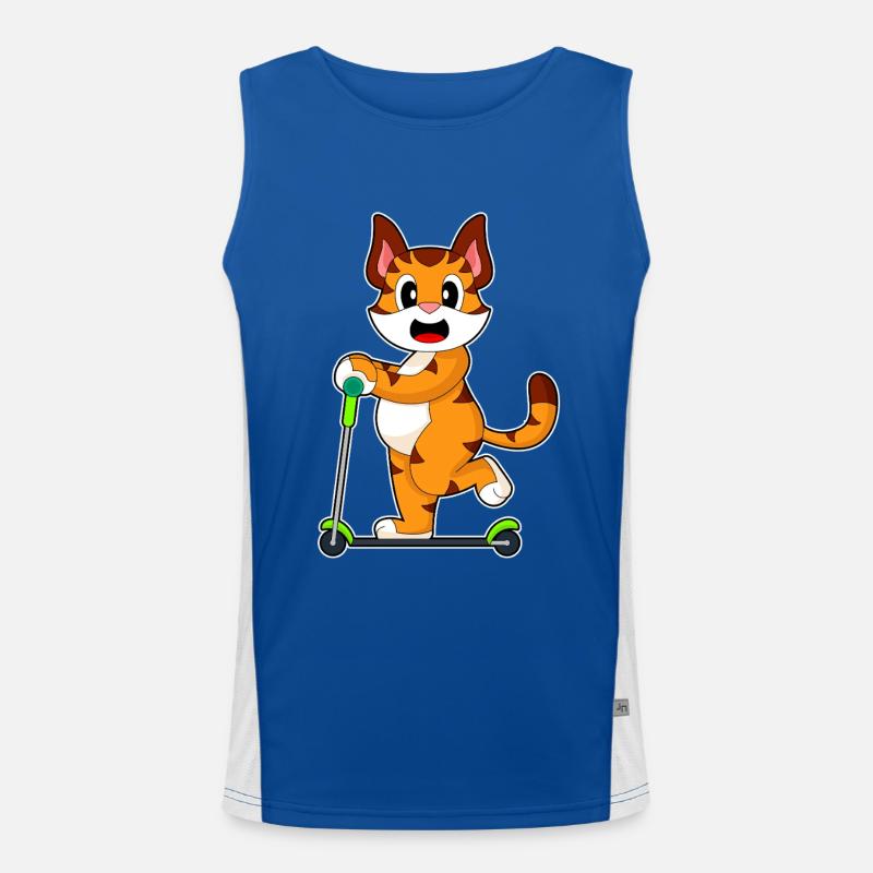 Tiger Scooter Funktionelles Kontrast-Tank Top für Männer 