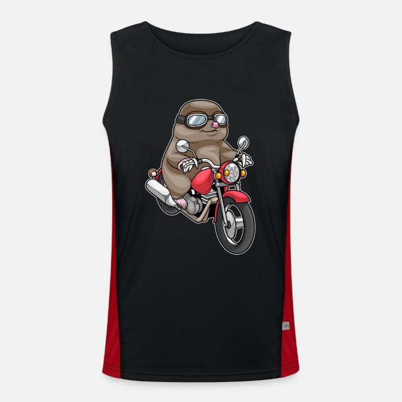 Mole Motorcycle - Men's Functional Contrast Tank Top  - black/red