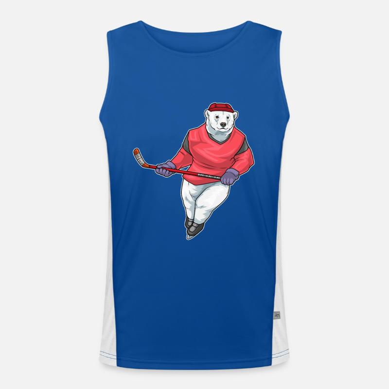 Eisbär Eishockey Eishockeyschläger Funktionelles Kontrast-Tank Top für Männer 