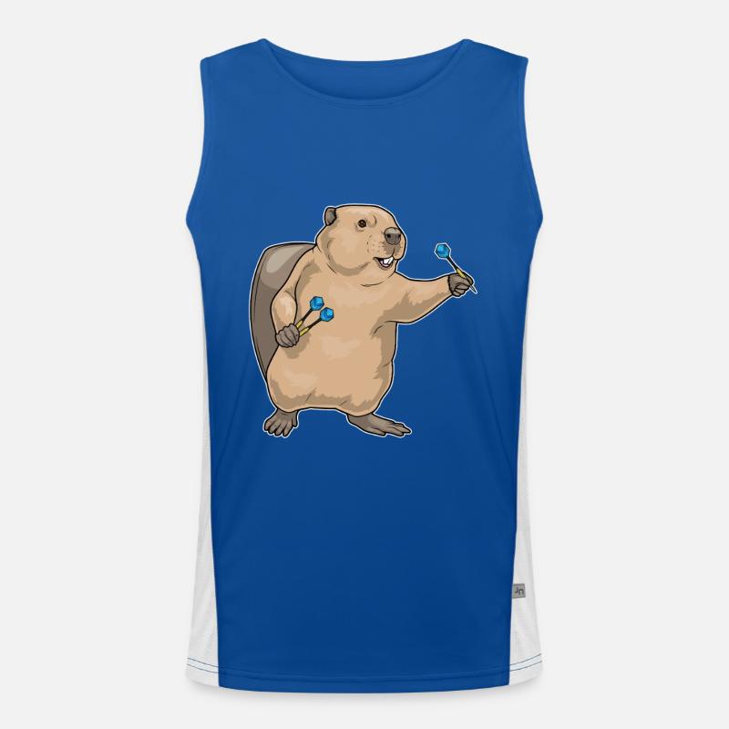 Biber Dart Dartpfeil Funktionelles Kontrast-Tank Top für Männer 