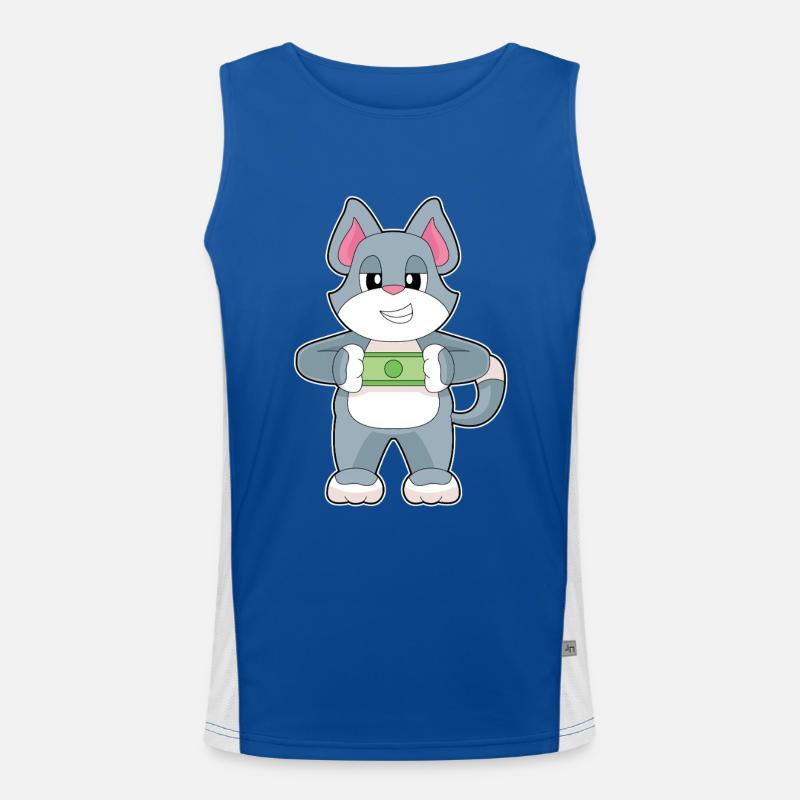 Cat Banknote Men's Functional Contrast Tank Top 