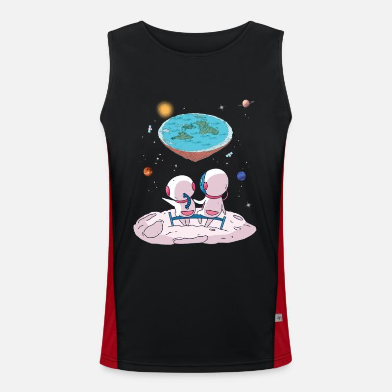 Die Erde ist flach, die Erde ist eine Scheibe Funktionelles Kontrast-Tank Top für Männer 