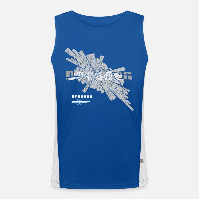 Dresden Map Men's Functional Contrast Tank Top 