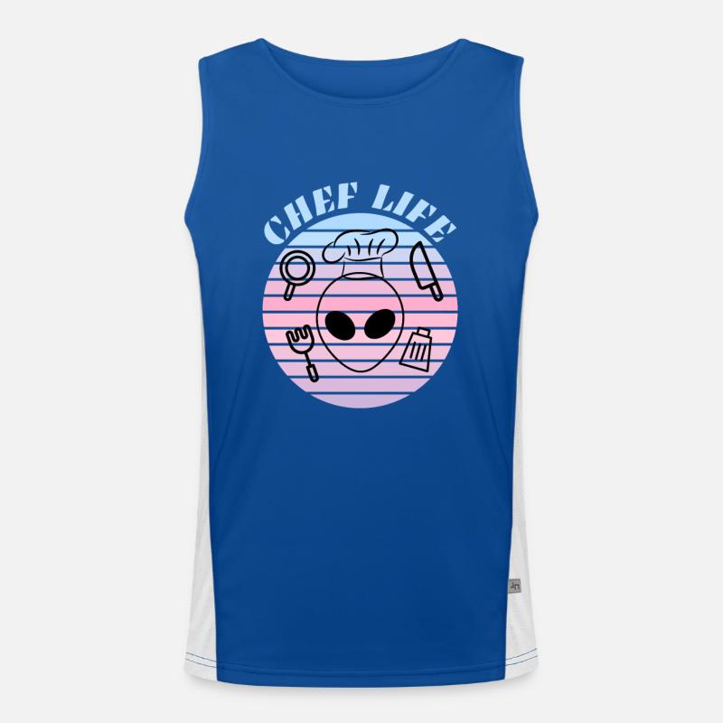 Das Leben eines Kochkochs zur Arbeit Funktionelles Kontrast-Tank Top für Männer 