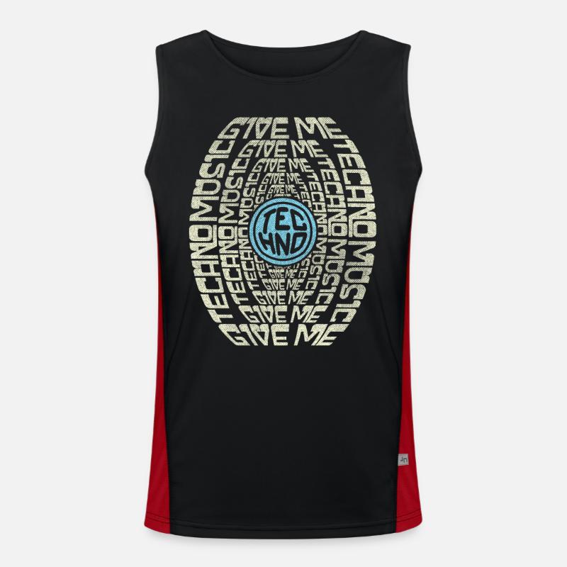 | de chemise Techno Graphique Text Graphic Donnez-moi de la musique techno Débardeur respirant contrasté Homme 