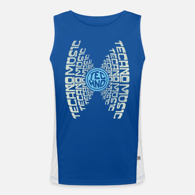 GIVE ME TECHNO MUSIC | Text Grafik Techno Shirt Funktionelles Kontrast-Tank Top für Männer 