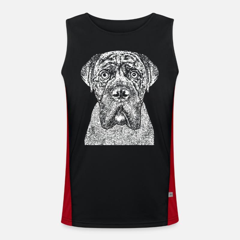 Portrait d’un chien boxer dans un style comique. Débardeur respirant contrasté Homme 