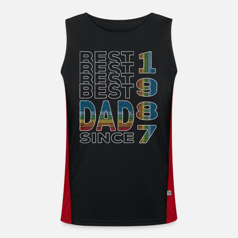 Best dad in the world since 1987 Father's Day Men's Functional Contrast Tank Top 