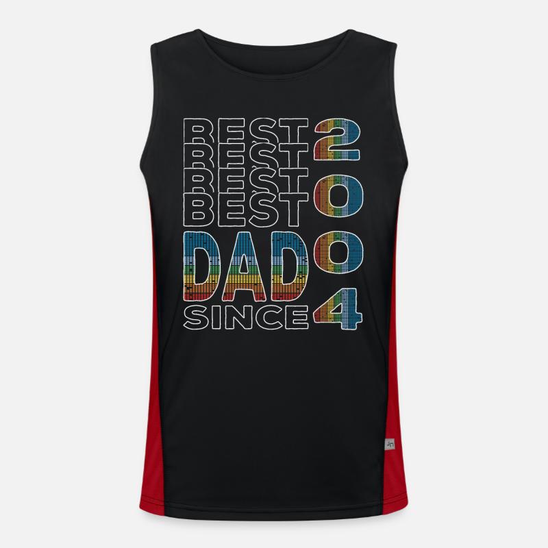 Bester Papa der Welt seit 2004 Vatertag Geburtstag Funktionelles Kontrast-Tank Top für Männer 