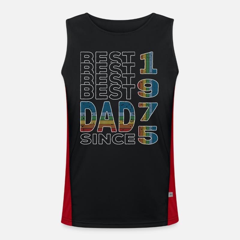 Bester Papa der Welt seit 1975 Vatertag Funktionelles Kontrast-Tank Top für Männer 