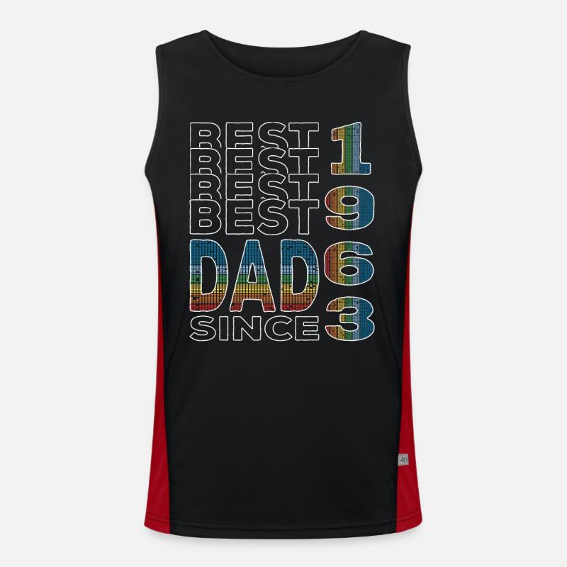 Bester Papa der Welt seit 1963 Vatertag Funktionelles Kontrast-Tank Top für Männer 