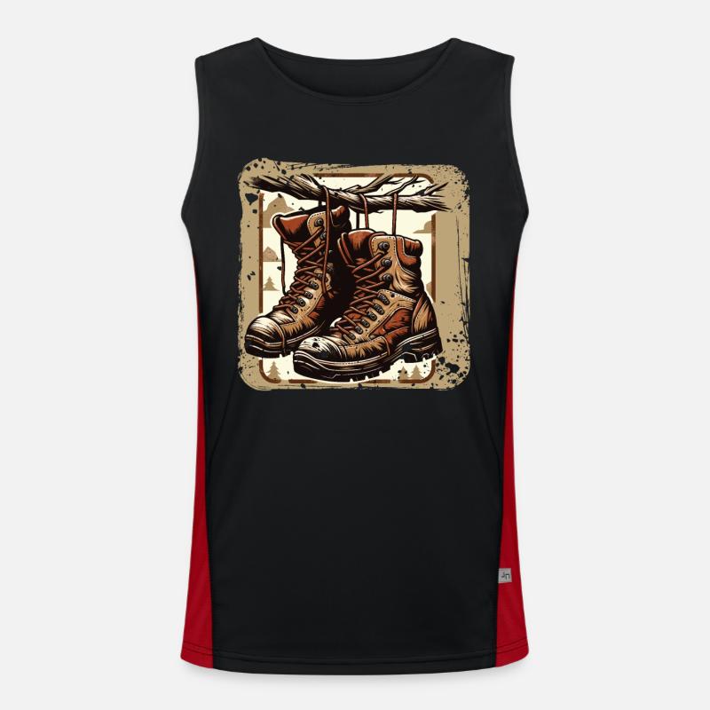 Alte Wanderschuhe Wanderstiefel Outdoor Adventure Funktionelles Kontrast-Tank Top für Männer 