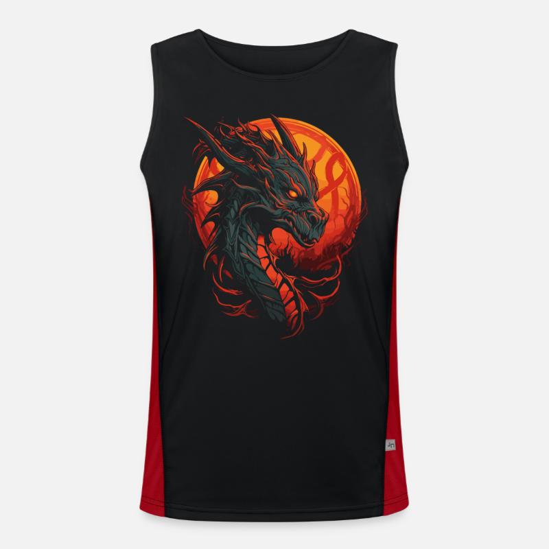 Créature mythologique du dragon de feu Débardeur respirant contrasté Homme 