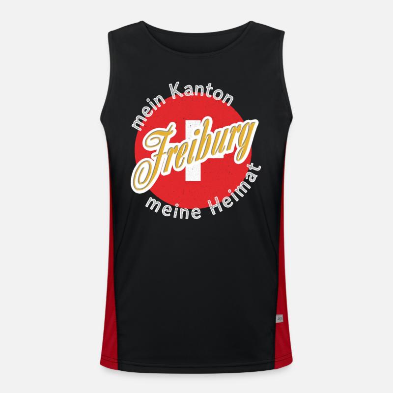 My Home Freiburg Gift - Men's Functional Contrast Tank Top  - black/red