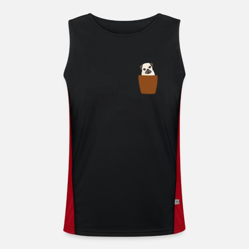 Brusttasche Mops Funktionelles Kontrast-Tank Top für Männer 