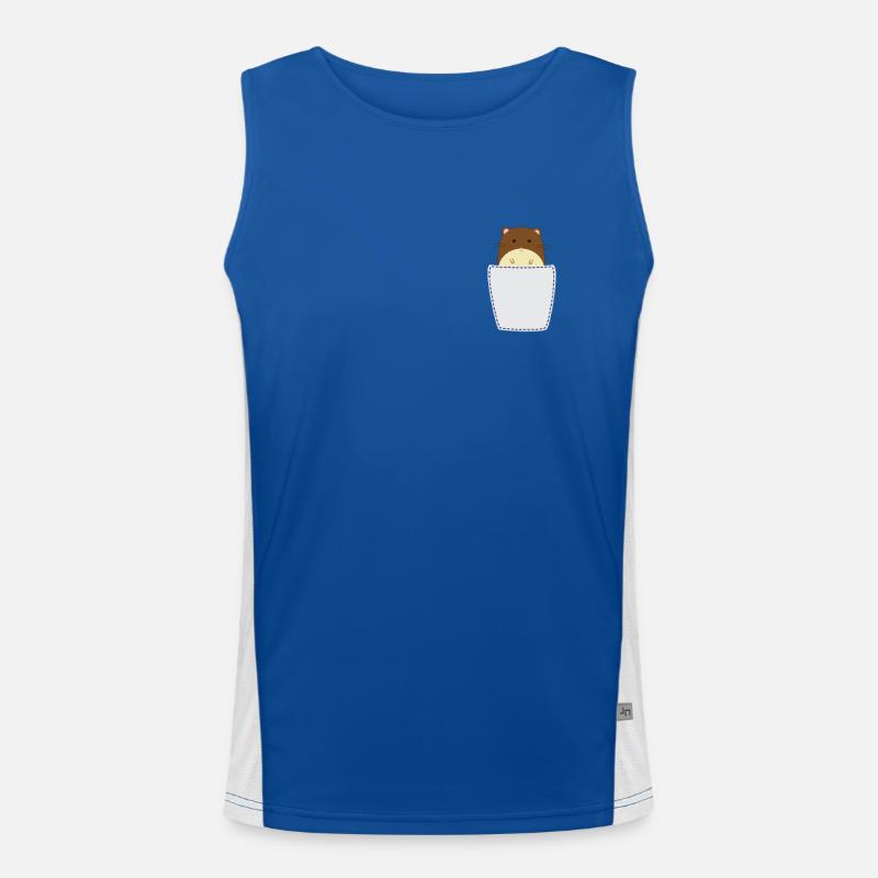 Hamster in Brusttasche Funktionelles Kontrast-Tank Top für Männer 