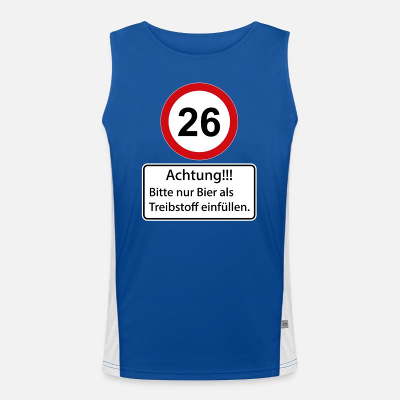 26 Caution only fill beer as fuel Men's Functional Contrast Tank Top 