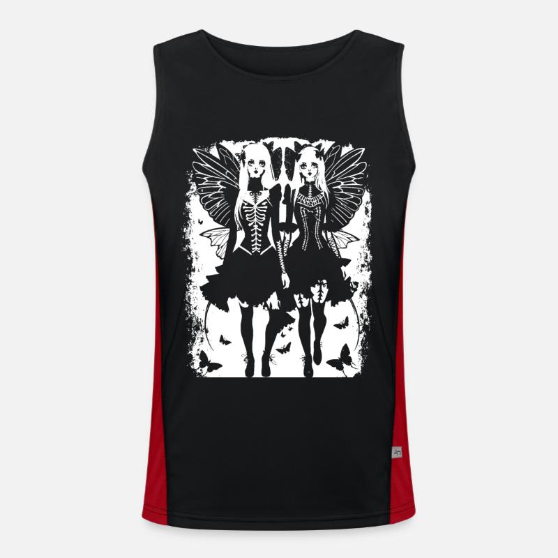 Fairycore Esthétique Squelette Fée Goth Gothique G Débardeur respirant contrasté Homme 
