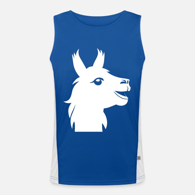 Funny Llama Silhouette Cheeky Fun Llamas Men's Functional Contrast Tank Top 