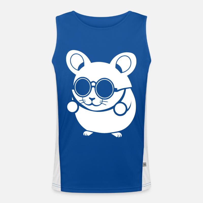Lustiger Hamster mit Sonnenbrille Hamster Funktionelles Kontrast-Tank Top für Männer 