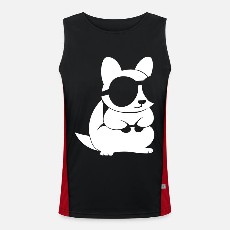 Funny Squirrel Wearing Sunglasses Squirrels Men's Functional Contrast Tank Top 