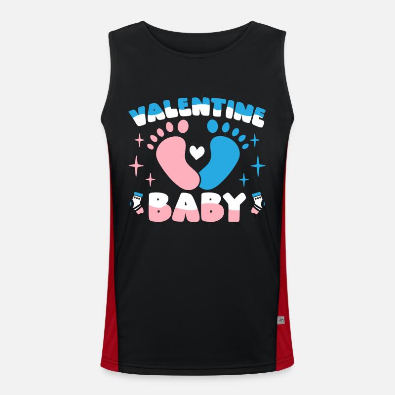 Saint-Valentin Anniversaire Naissance de bébé 14 février Débardeur respirant contrasté Homme 