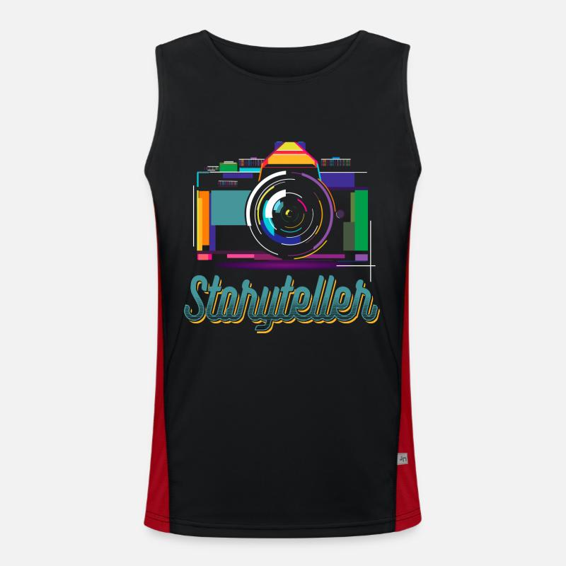 Fotograf Geschichtenerzähler Content Creator Funktionelles Kontrast-Tank Top für Männer 