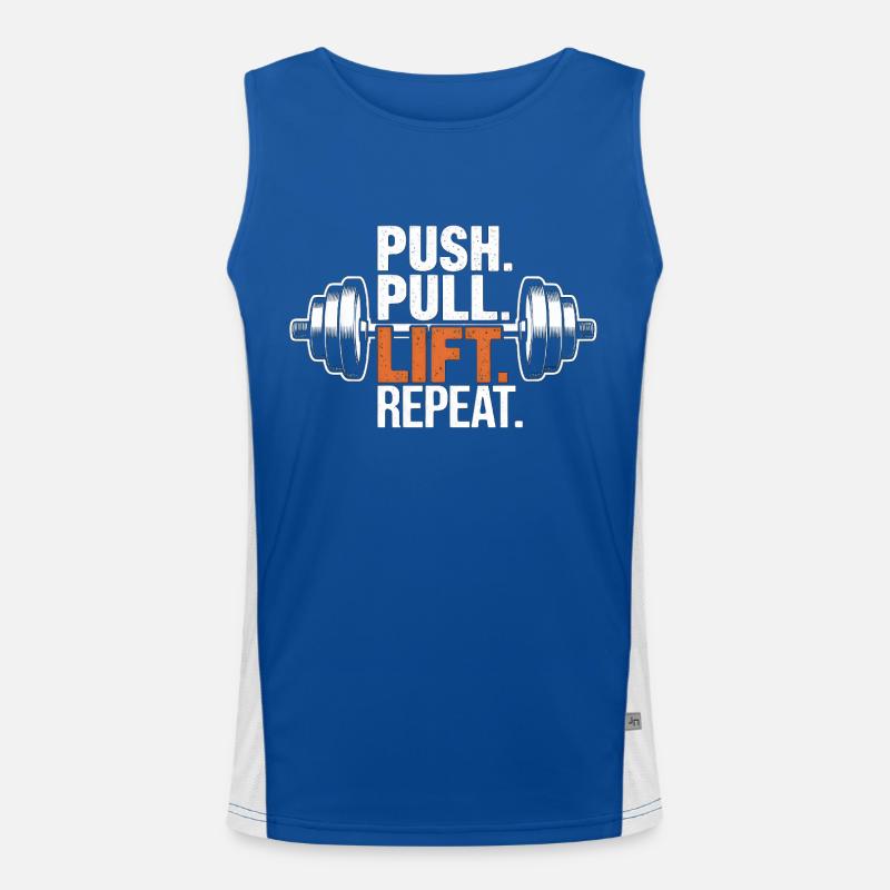 Push Pull Lift Repeat Funktionelles Kontrast-Tank Top für Männer 