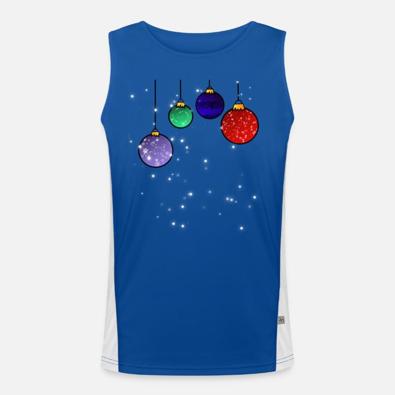 Christbaumkugeln mit Schneeflocken Funktionelles Kontrast-Tank Top für Männer 