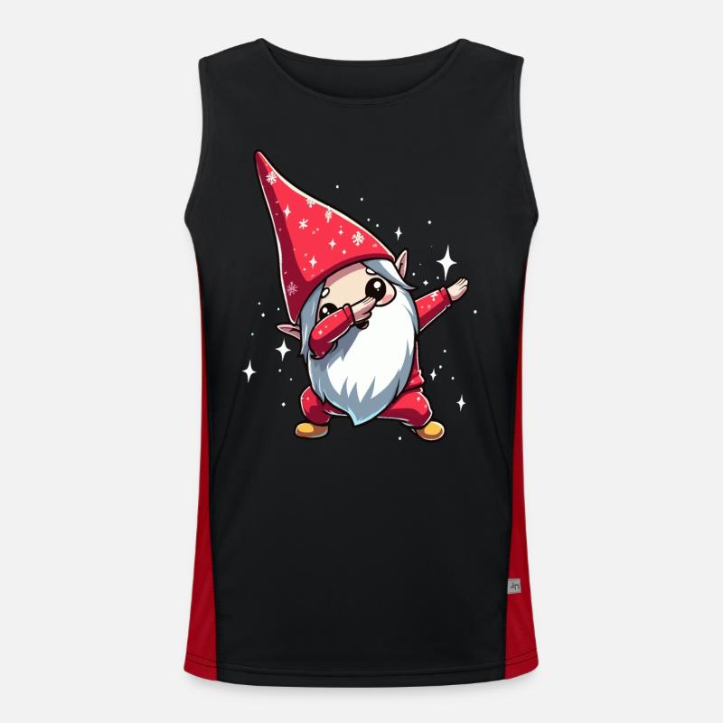 Dabbing Imp Kawaii Santa Men's Functional Contrast Tank Top 